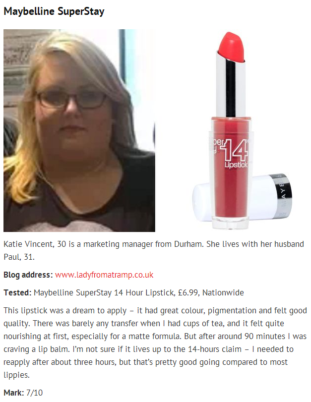 My newspaper review : Maybelline SuperStay 14hr Lipstick