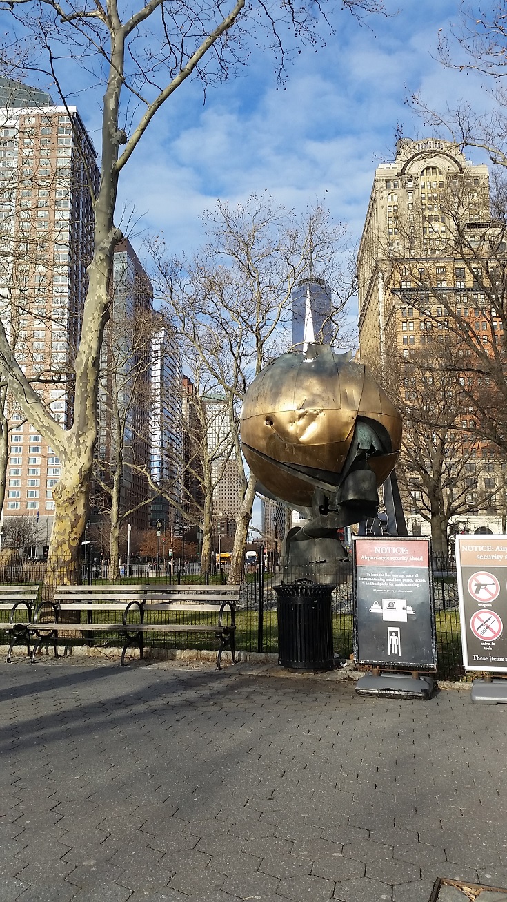 The globe that previously stood at World Trade Center