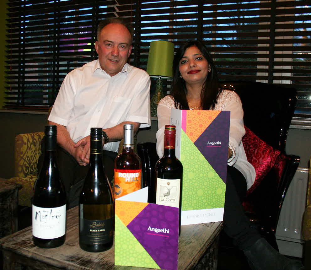 Left to right - David Robertson from HB Clark and Priya Mishra owner of Angeethi